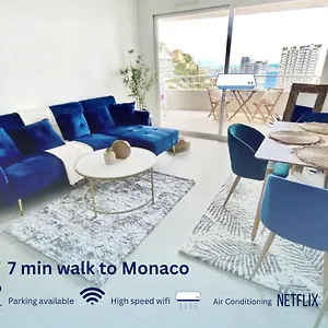 Luxurious Flat At 5 Min By Walk To Monaco, Free Parking And Sea View Beausoleil
